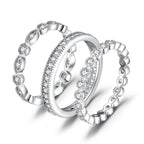 JewelryPalace 14K Gold Plated 925 Sterling Silver Rings for Women, Cubic Zirconia Promise Rings for Her, Stackable Wedding Bands Rings for Women Set Size 7