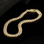 JUNVirtuous 2 Pieces Cuban Link Chain Mens Iced Out Miami Cuban Necklace and Bracelet Silver Bling Diamond Hip Hop Jewelry for Men and Women (Gold, 8" Bracelet and 20" Necklace)