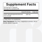 Micro Ingredients DHEA 100 mg Per Serving, 240 Capsules | Micronized DHEA Supplement for Women & Men | Non-GMO, Gluten Free, Soy Free