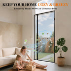 MAGZO Magnetic Screen Door, Fits 36'' x 96'' Door, Reversible Left Right Side Opening, Scratch-Proof Polyester, Pet&Kids Friendly, Easy Install with Hook&Loop, Keep Annoying Creatures Out, Grey