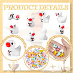 Suzile 100 Pcs Mini Jesus Resin Ducks Little Figures Bulk Jesus Loves You Christian Mini Duck Figures Duckies to Hide and Seek Religious Party Decoration for Church Baptism Sunday Reward Gifts