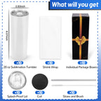 Joyclub Sublimation Blanks 20 oz Tumblers Bulk 10 Pack Skinny Straight