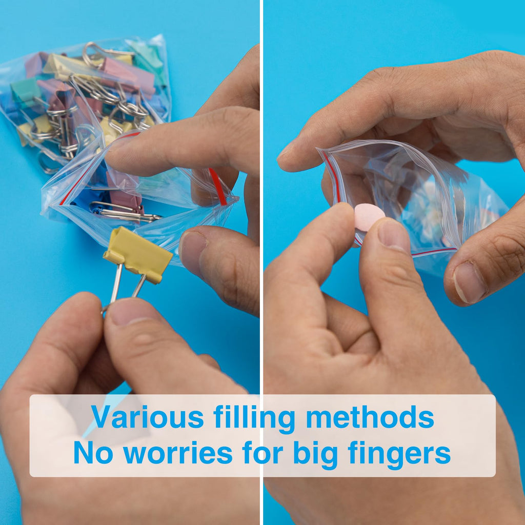 Aubeco 1200Pcs 3x5 Inch Mini Plastic Bags, Resealable Small Zip Baggies for Small Business, Storage, Gifts, Candy, Screws, Jewelry, Daily Pills