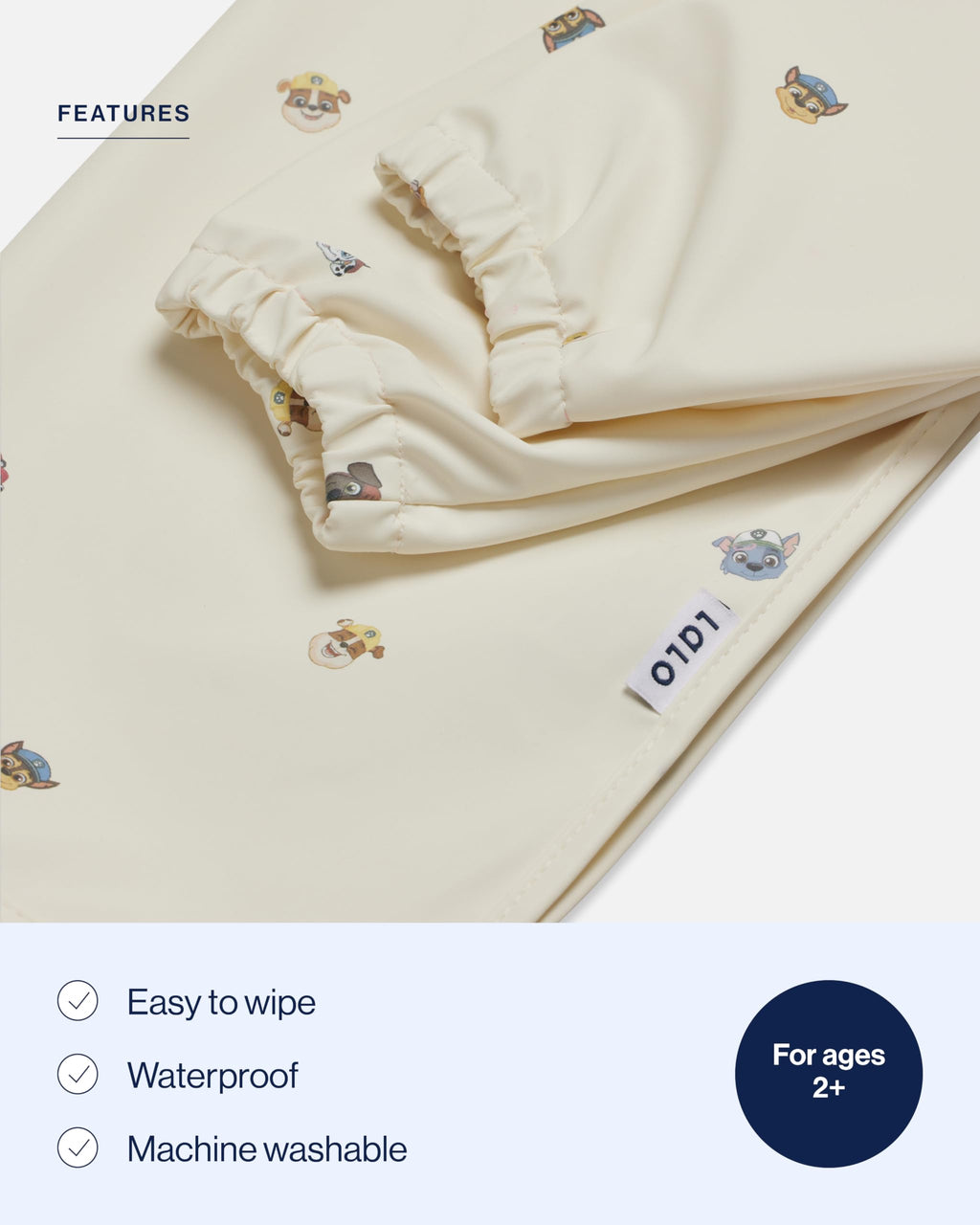 Lalo PAW Patrol Art Smock - Painting Apron For Children - Kids Smock With Long Sleeves and Easy to Clean - 100% Recycled Polyester - Waterproof for Ages 2 And Up - Toddler Painting Smock - Oatmeal