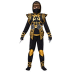 Spooktacular Creations Golden Ninja Costume Set, Ninja Jumpsuit with Foam Accessories for Kids, Toddler Halloween Outfit for Ideas Cosplay Party (Medium, 8-10 yrs)