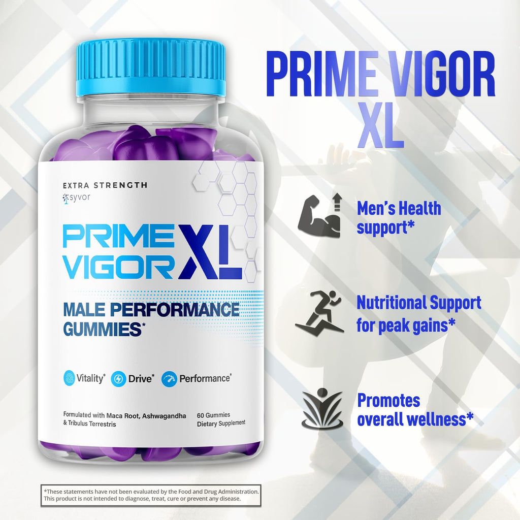 (2 Pack) Prime Vigor XL Gummies, Prime Vigor XL Maximum Strength 1000 MG Supplement, Prime Natural Advanced Formula Gummys Chews Vitamin Prime Vigor Delicious Daily Gomitas (120 Gummies)