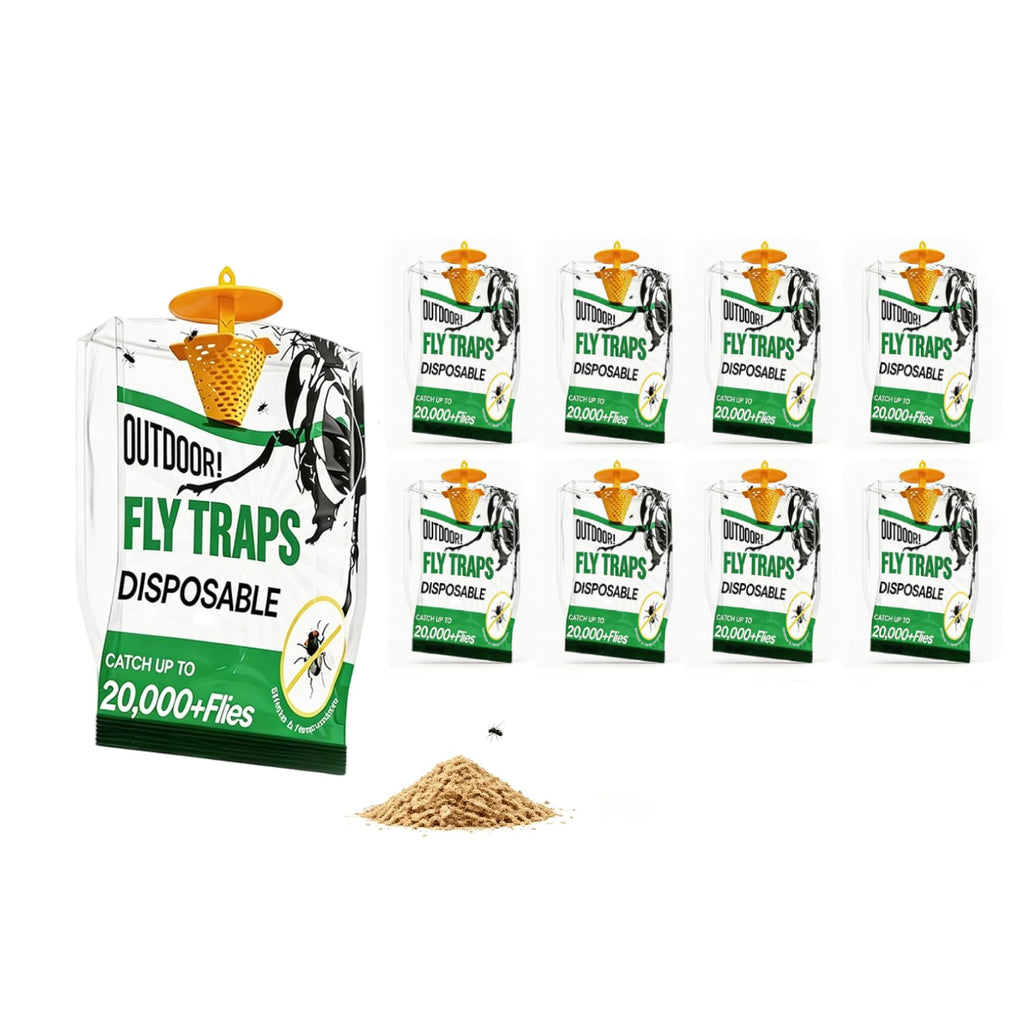 9 Pack Disposable Fly Traps Outdoor Hanging Add Water - Portable Fly Catcher Outdoor Flying Insect Trap Fly Traps for Ranch/Barn/Patio/Campsite