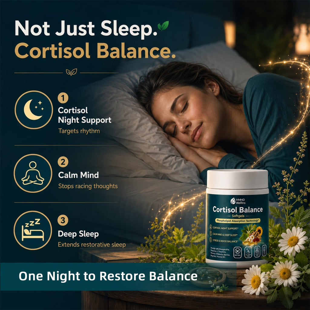 Cortisol Supplements for Women Men, 10-in-1 Cortisol Reducer Detox Manager Softgels w. Magnesium L-Theanine Apigenin Saffron Rhodiola, Evening Calm for Sleep Mood Energy, Non-Melatonin Liposomal