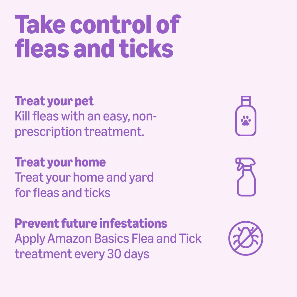 Amazon Basics Flea and Tick Topical Treatment and Prevention for Large Dogs (45-88 lbs), Fast Acting and Long Lasting, 3 Count, Packaging May Vary