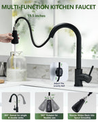 Kitchen Faucet with Pull Down Sprayer, Brushed Nickel High Arc Modern Classic Sink Faucet Stainless Steel Fit for 1 or 3 Hole for Pot Filler Bar Farmhouse Laundry Rv