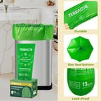 TERRACOR 13 Gallon Compostable Trash Bags,50 Count, Heavy Duty Tall Kitchen Food Scrap Waste Bag,Certified BPI and ASTM D6400 Standard