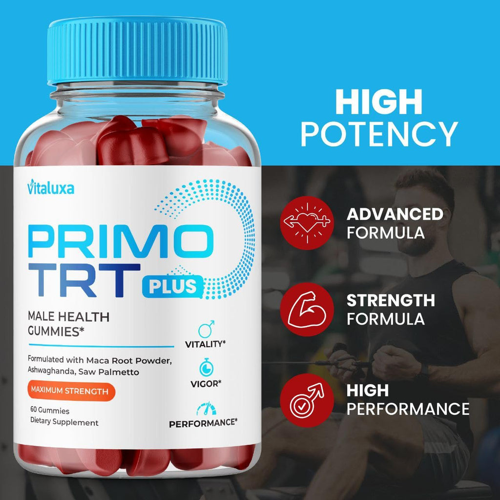 Primo TRT Gummies, Primo TRT Plus Advanced Performance Blend Supplement, PrimoTRT Try Prime Gomitas Maximum Strength Males Support for Overall Health Wellness All Natural Ingredients (60 Gummies)