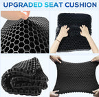 20" Gel Seat Cushion for Long Sitting Pressure Relief(Jumbo&Thick) - Wheelchair Cushion for Pressure Sores - Back, Sciatica & Tailbone Pain Relief Cushion- Non-Slip Butt Pillow for Office, Home, Car
