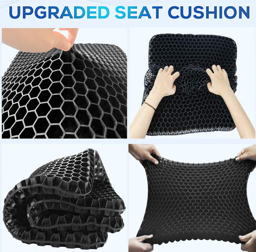 Helishy Gel Seat Cushion for Long Sitting Pressure Relief (Super Large&Thick) - Wheelchair Cushion for Pressure Sores, Coccyx, Sciatica, Back Pain Relief - Non-Slip Butt Pillow for Office, Home, Car