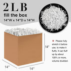 Corlcol 2LB Crinkle paper Shred Paper Filler For Gift Box Basket Bags On Holiday(White).