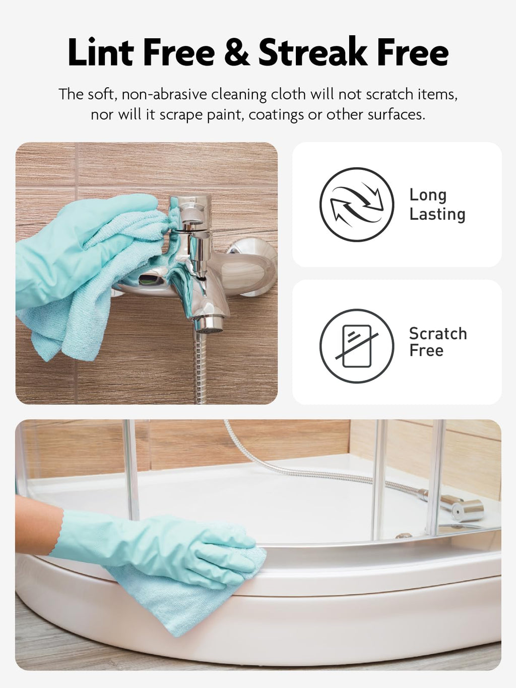 Fantasticlean Microfiber Cleaning Cloth Roll -40 Pack, Tear Away Microfiber Towels, 12" x 12", Reusable, Washable, Scratch Free, Ultra Absorbent Dishcloth for All-Around Cleaning Supplies (Blue)