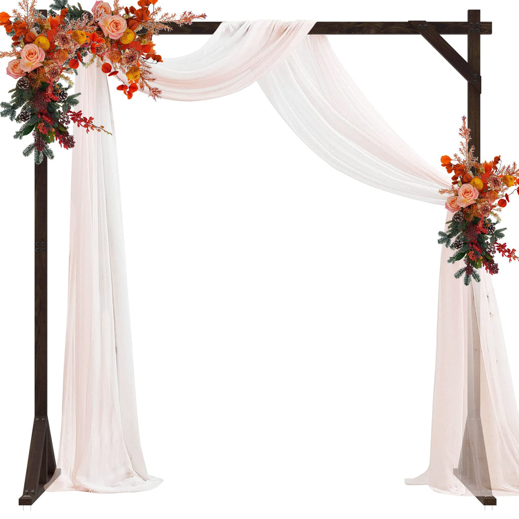 Fomcet Wooden Wedding Arch Frame Square Wood Arch Backdrop Stand 7.2ft