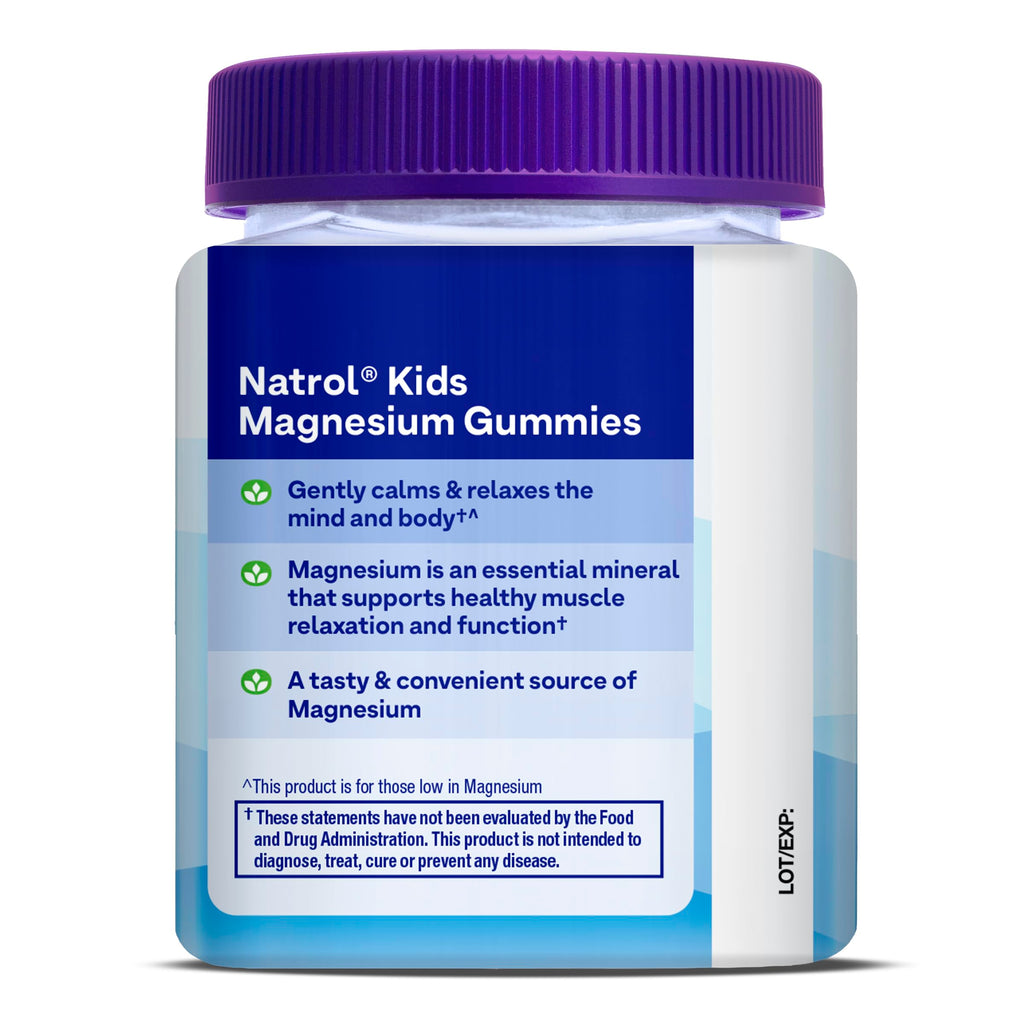 Natrol Kids Magnesium Citrate Gummies, Gently Calm & Relax Little Minds and Bodies, Plus Support Healthy Muscle Relaxation and Function, 30 Razzilicious Gummies, Up to a 30 Day Supply, (Pack of 2)