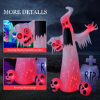 HOPOCO 12 FT Halloween Inflatables Outdoor Decorations Ghost with 3 Skulls
