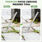 Envanptaz Crack Weeder, 63" L-Shaped Stainless Steel Crevice Weeding Tool