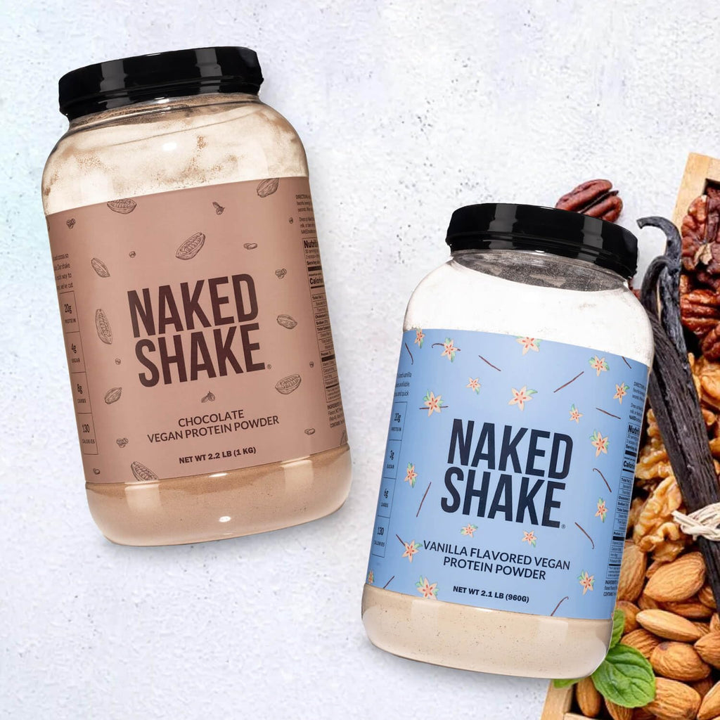 NAKED Shake - Chocolate Peanut Butter Protein Powder - Vegan Protein Powder from US & Canadian Farms with MCT Oil, NSF Certified, Gluten-Free, Soy-Free, No GMOs or Artificial Sweeteners - 30 Servings