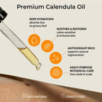 Organic Calendula Oil For Sensitive Skin - USDA Certified 100% Plant Based, Lightweight & Unscented Gentle Soothing Oil For Sensitive Skin - For Face, All Over - Large 4.06 Fl Oz Glass & Dropper