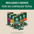 Starbucks by Nespresso Original, Variety Pack Coffee, 50-count