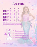 Spooktacular Creations Halloween Little Mermaid Costume with Mermaid Tail for Princess Girls 4-6 for Cosplay, Birthday Outfit