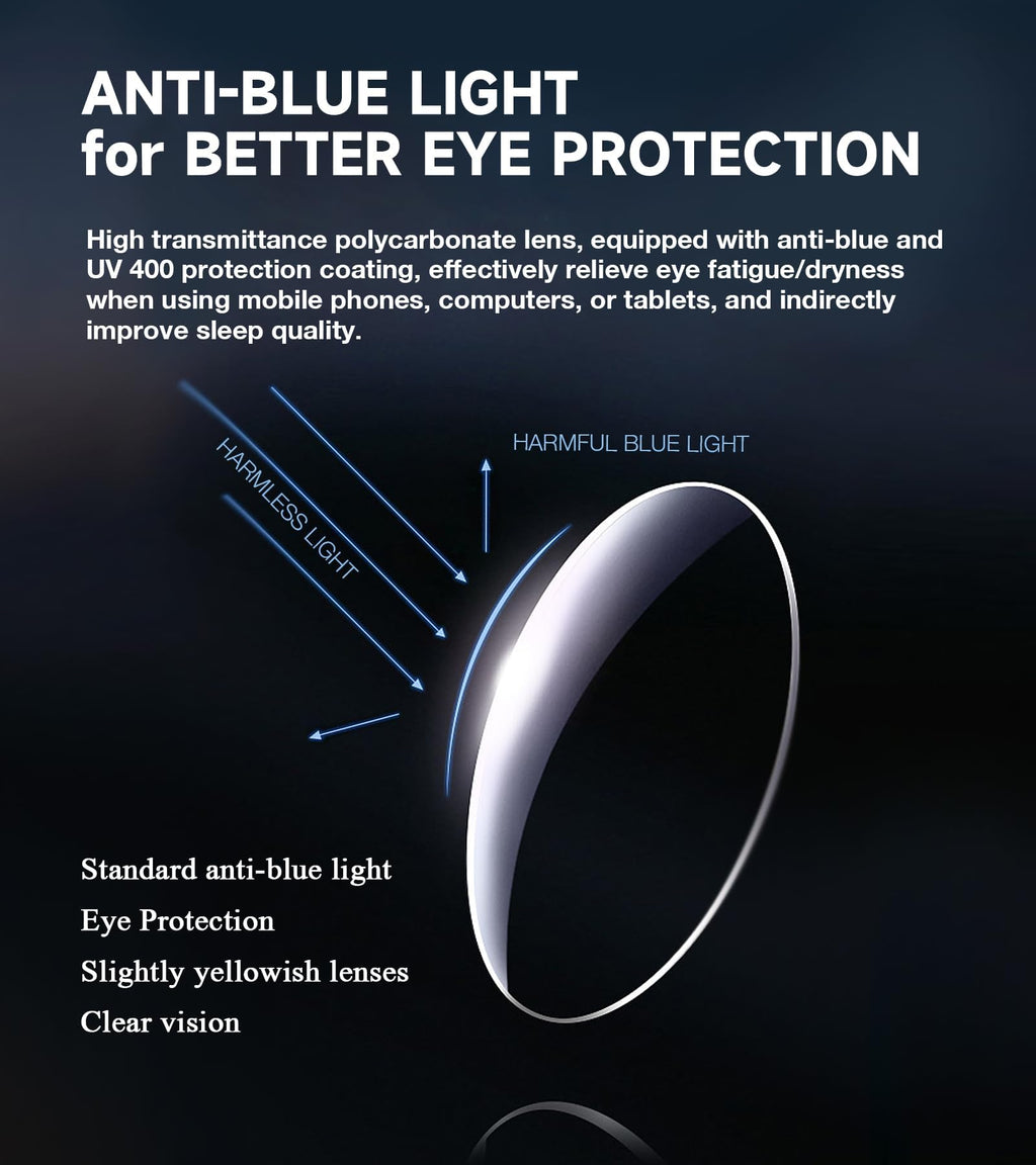 Missfive 2-Pack Mens Light Multifocus Progressive Reading Glasses Blue Light Blocking, Multifocal Spring Hinge No-Line Trifocal Readers Black Eyeglasses(Workspace For Near Range, +2.5)