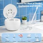Upgraded Ultrasonic Retainer Cleaner Machine, 48kHz Ultrasonic Dentures Cleaner for Mouth Guards, Braces, Aligner, Toothbrush & Jewelry, 200ML Capacity, White