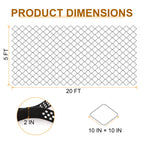 TIyneayle 2" Ground Gravel Grid Geogrid 20x5 FT Geocell Geo Grid for Driveway Walkway Landscaping Erosion Control