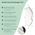 LeMeeOly 3pcs Stainless Steel Gua Sha Facial Tools & Eye Cream Applicator Metal GuaSha Set for Face Body, Detailer Gua Sha Lymphatic Drainage Massager,Guasha Face Sculpting Tool