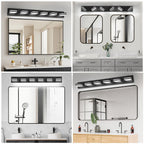 IZORRO LED Modern Bathroom Lights Fixtures(6-Light,Dimmable,360°Rotate),Matte Black Acrylic Wall Lighting,Vanity Lights for Bathroom Over Mirror - 6000k 36In （No Assembly Required）