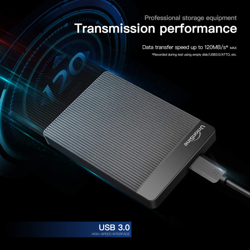UnionSine 500GB Ultra Slim Portable External Hard Drive HDD-USB 3.0