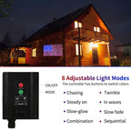 XTF2015 Solar American Flag Lights, 2 in 1 Solar Powered & Plug in American Flag Light, 420 LED Waterproof Patriotic Ornaments for Memorial Day, Independence Day, 4th of July, Party, Yard Decorations