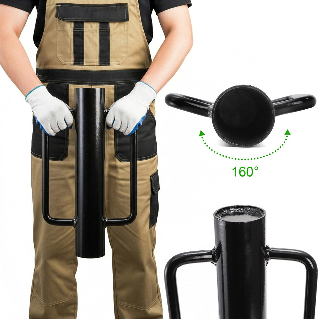 yarlung Fence Post Driver, 17 LBS Heavy Duty Hand Post Pounder with Handles for Metal U Posts, T Posts, Garden Wooden Fence, Black