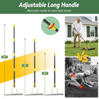 Thatch Rake, 15-Inch Wide Manual Dethatcher Rake for Cleaning Dead Grass, Loosening Soil, 55" Efficient Steel Metal Dethatching Rake with Long Adjustable Handle, Thatch Rakes for Lawns, Yard, Garden