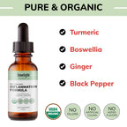 Organic Inflammation Formula Advanced Liquid Drops – Turmeric, Ginger, Boswellia & Black Pepper – Whole-Body Wellness & Inflammatory Support, Joint & Mobility Support – Vegan, Non-GMO – 60 Servings