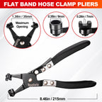 Toolwiz 3 Pcs Hose Clamp Pliers, Hose Clamp Tool Includes 27" Long Reach Wire Spring Hose Clamp Plier, Angled Spring Clamp Pliers, Flat Band Hose Clamp Plier for Ring-Type or Flat-Band Hose Clamp
