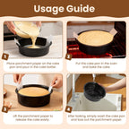 tutikuki 9 Inch Cake Pan Set of 2 - Nonstick Carbon Steel Round Cake Baking Pans with Parchment Paper, Dishwasher Safe, Durable for Large Layer Cakes, Birthday & Christmas Baking
