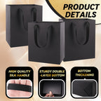 Addblu 10Pack Black Gift Bags with Handles, Medium Size 8x5x10 Inches - Includes 10 Tissue Papers for Birthday Party, Wedding, Baby Shower & Christmas (Small - 10Pcs)