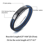 VNOX Christian Gifts For Men - Personalized Religious Gift For Men Inspirational Christian Faith Bible Verse Quote Mens Leather Cross Bracelet, Joshua 1.9