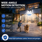 [6 Packs] Solar Motion Sensor Outdoor Lights, Super Bright Solar Lights Outdoor Waterproof, 3 Lighting Modes Security Wall Light for Outside Walking Dog Fence Backyard Deck Garden Door Step Garage