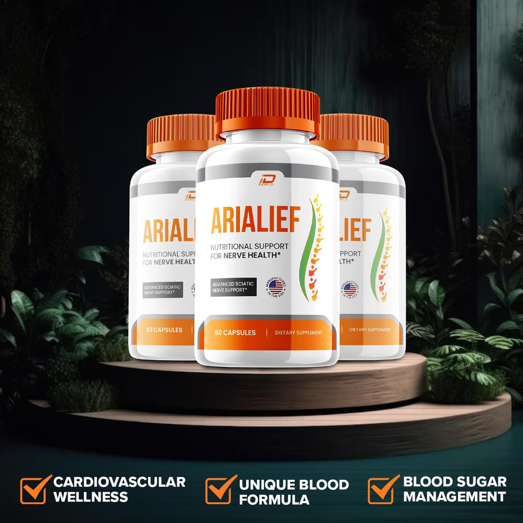 Arialief Capsules, Arialief Advanced Supplement, All Natural Formula to Maintain Healthy Levels, Maximum Strength Daily Formula, Arialif Capsules Reviews (3 Pack - 180 Capsules)