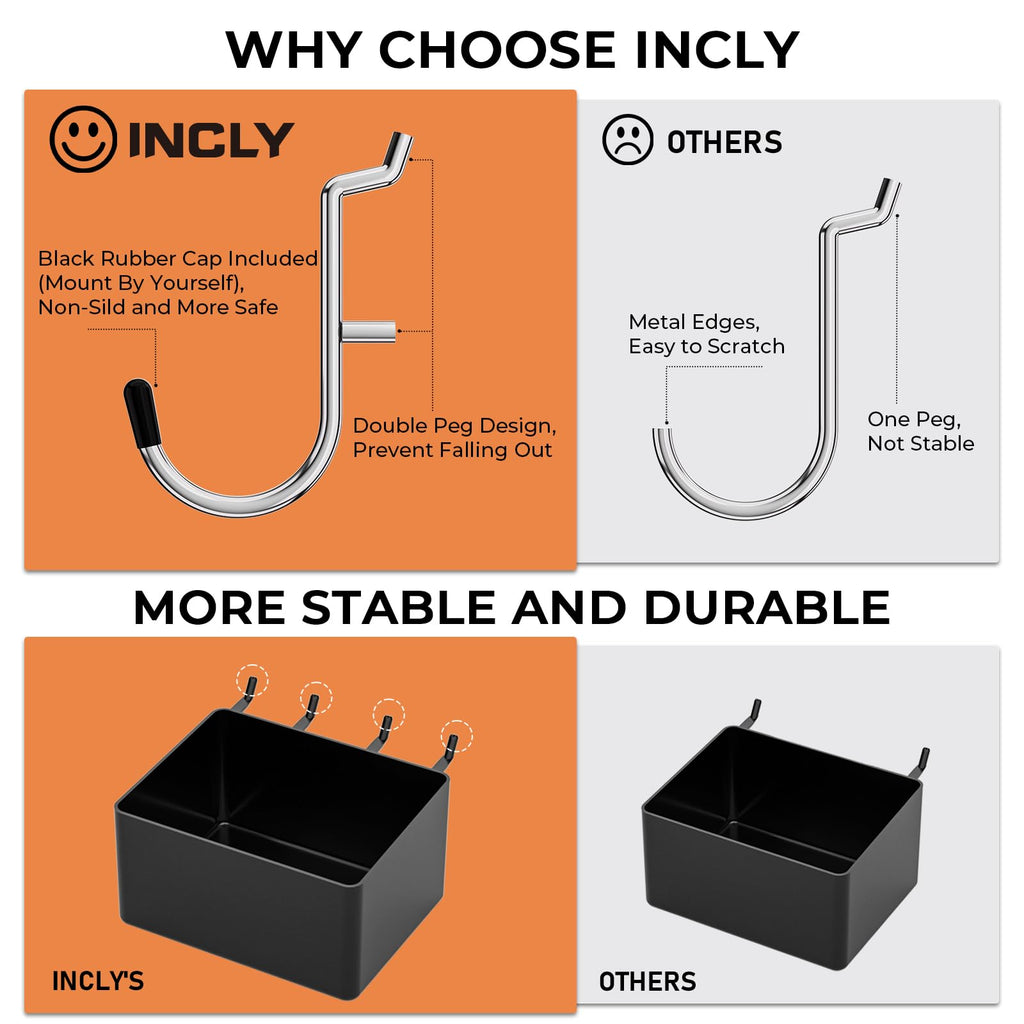 INCLY 278PCS Pegboard Accessories Organizer Kit with Peg Borad Hooks & Bins