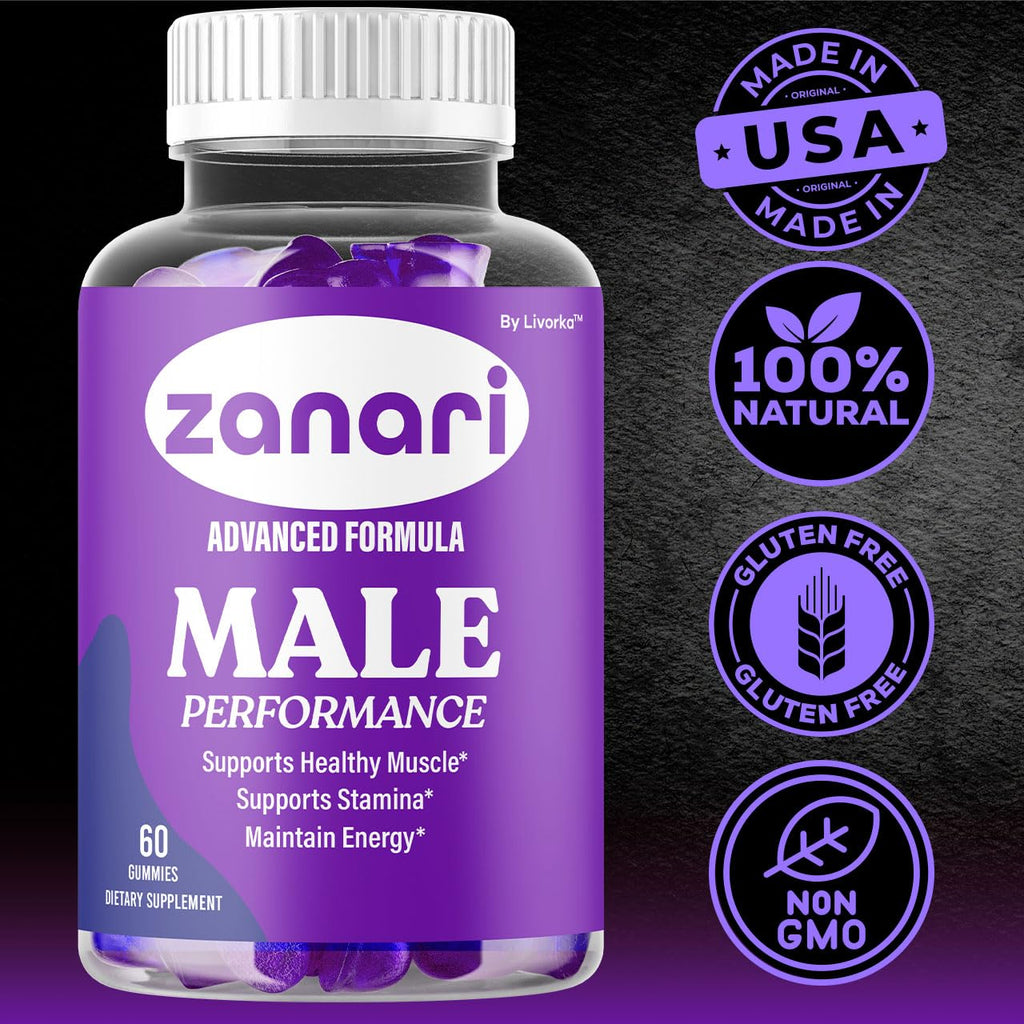 (5 Pack) Zanari - Official Zanari Gummies for Men Advanced Formula All Natural Ingredients Support Gummys - Maximum Strength, Premium Vitamins for Overall Health & Wellness, 300 Gummies for 5 Months