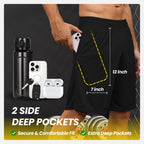 BALENNZ Mens Athletic Shorts with Pockets Quick Dry Workout Shorts Men5BL