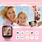 NBKLS Kids Watch for Girls 4 5 6 7 8 9 10 Years Old Gifts, Smart Watch for Kids with 26 Puzzle Games, HD Touch Screen, Flashlight, Learn Cards, Audiobook, Toddler Toys Christmas Birthday Gifts