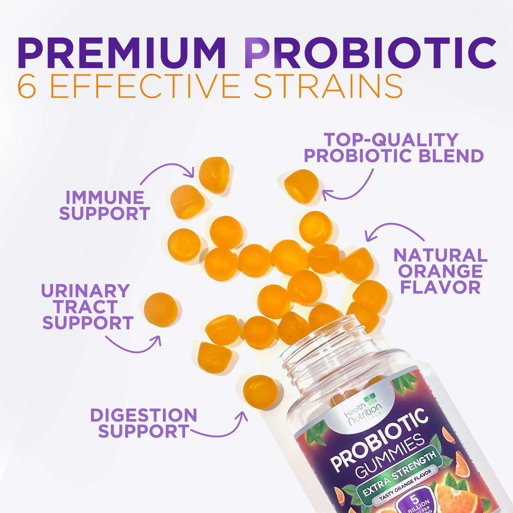 Probiotic Gummies 5 Billion CFU per Serving - Advanced Multi-Strain Probiotic Formula - Immune, Gut, & Digestive Health Support Gummy for Women, Men, Kids - Daily Probiotics Supplement - 120 Gummies
