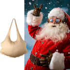 SATINIOR Santa Claus Suit Men's Unisex Padded Belly Stuffer Santa Belly Costume for Christmas Halloween Cosplay (Beige,19 x 14 Inches)
